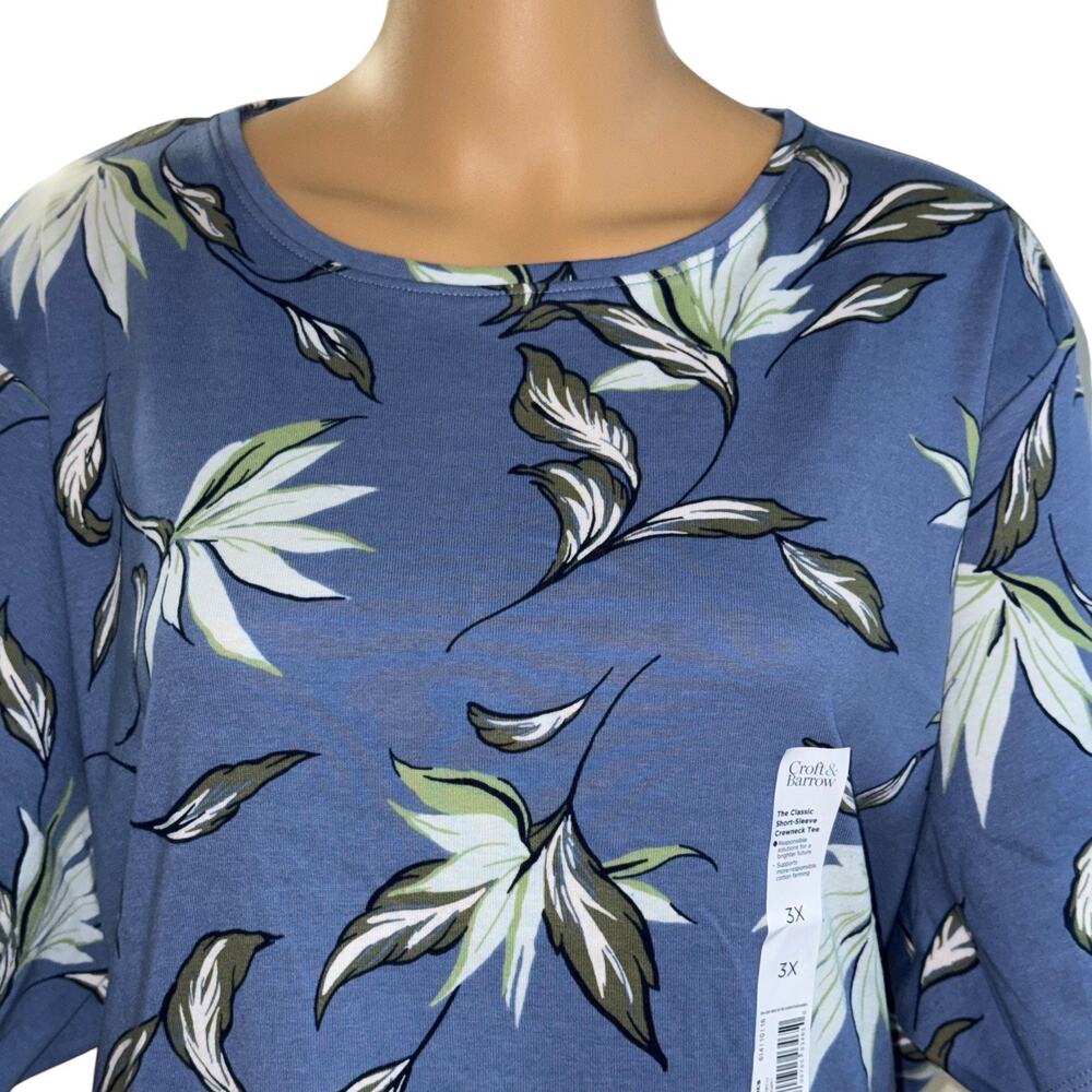 CROFT & BARROW MULTICOLOR WOMEN'S THE CLASSIC CREWNECK SHORT SLEEVE TEE SZ/ 3X - Picture 6 of 9